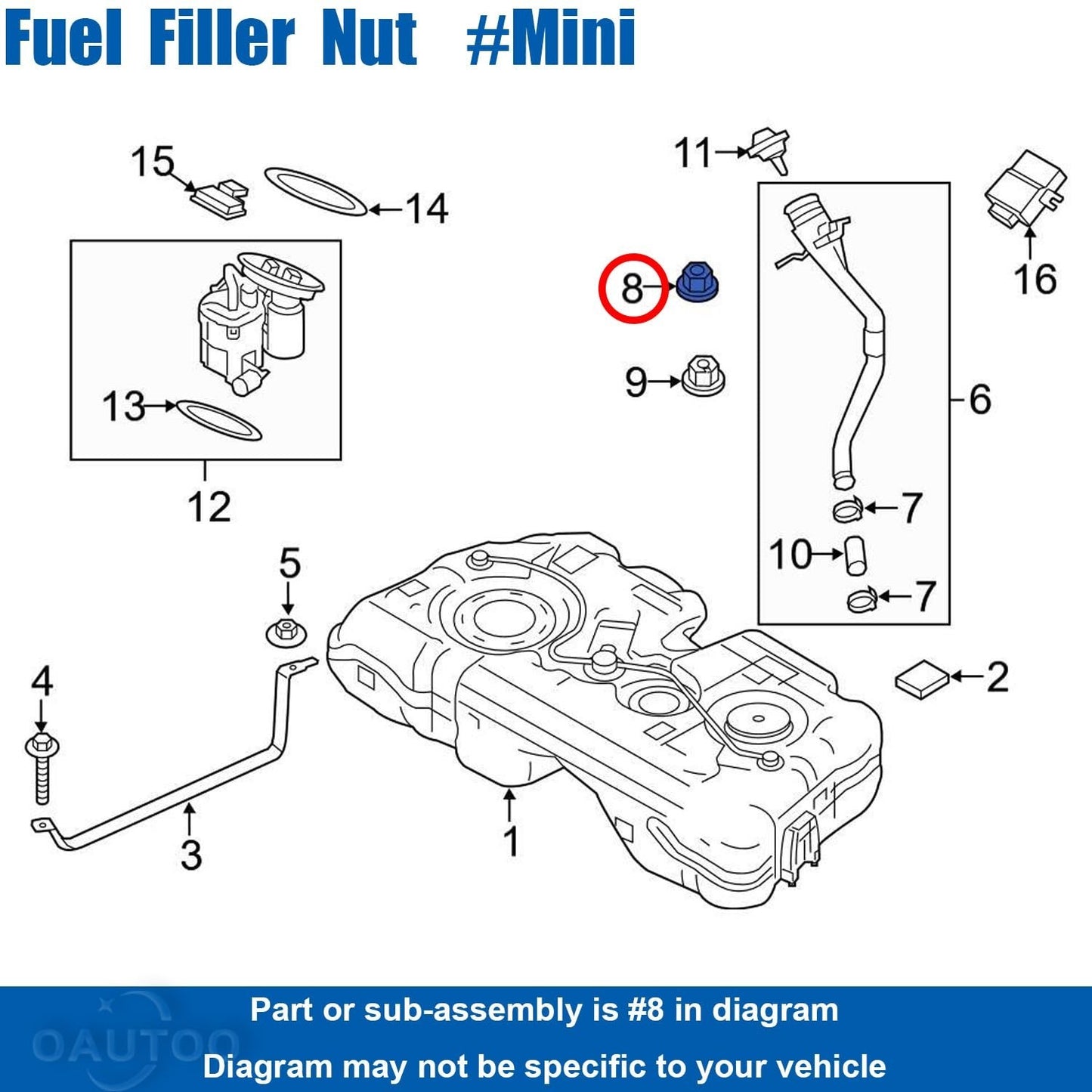 BMW Plastic Hex Nut Coarse Thread Fixing of Bodywork Trim Clip Panels Pack 10 Pc16