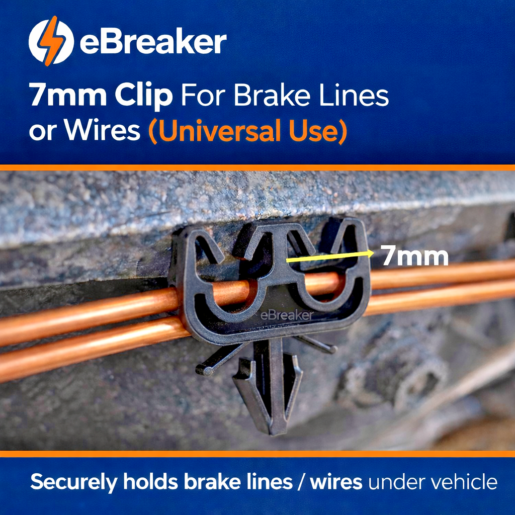 Universal Twin Pipe Clip - Holds Brake Fuel Lines & Electric Wiriing to 7mm -X103