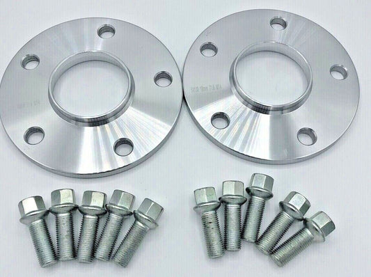 Porsche Wheel Spacers 15mm & Extended AF Bolts Set Of 2 in Silver 5x130 PSR9Line0