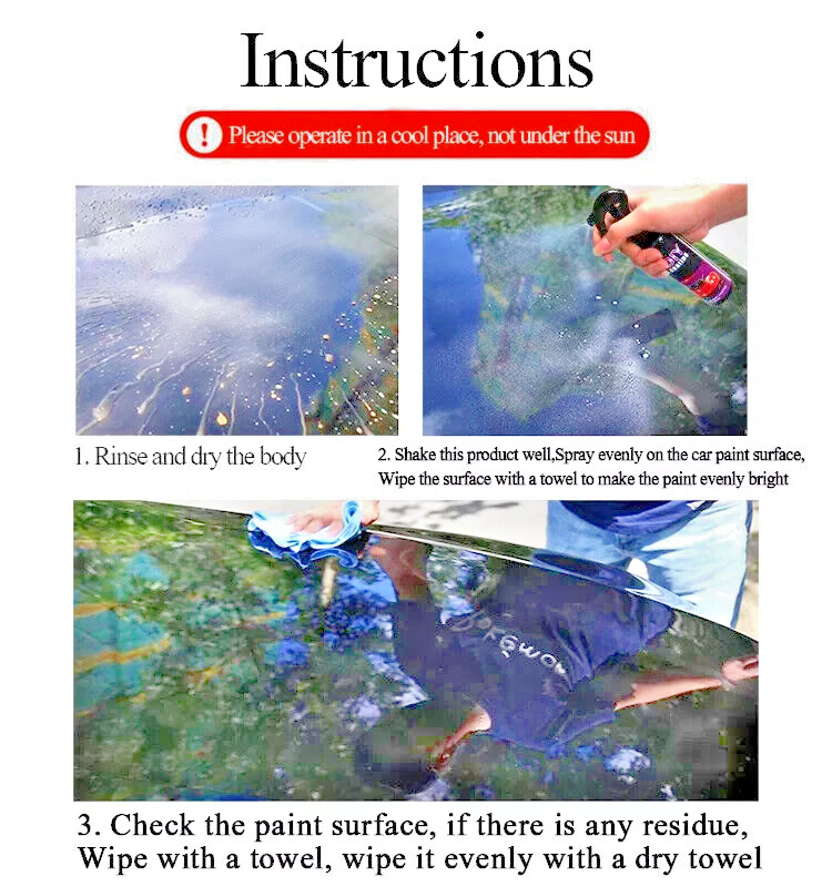 Detailer Rapid Spray Car Ceramic Coating Sealant Nano Crystal Formula Protects.6