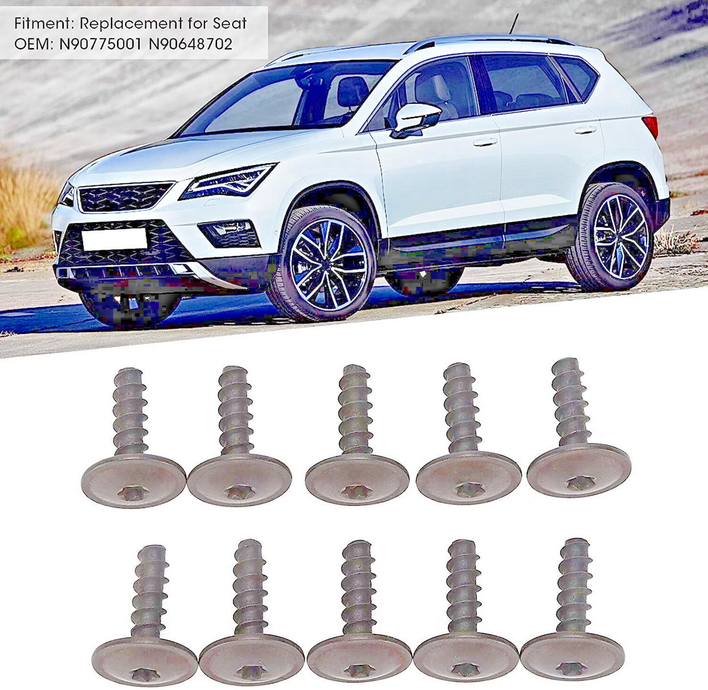 Wheel Arch Inner Liner Splash Guard Torx Screw Audi Seat Skoda VW N90892001 10pc6