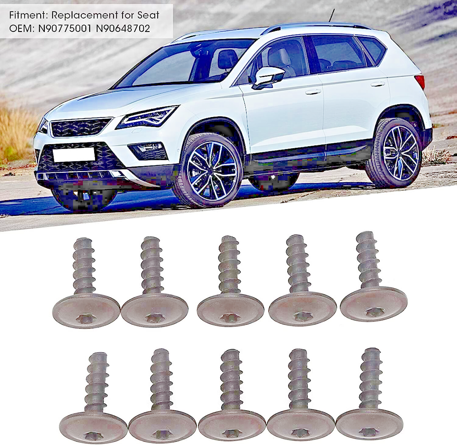 Wheel Arch Inner Liner Splash Guard Torx Screw Audi Seat Skoda VW N90892001 10pc6