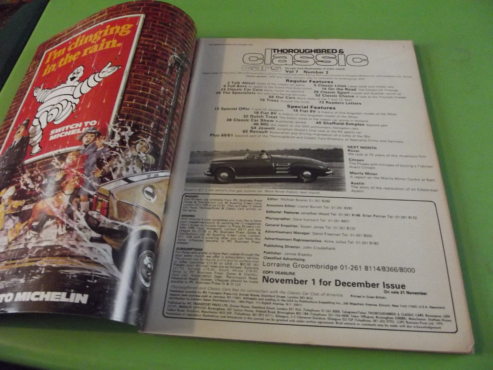 THOROUGHBRED AND CLASSIC CARS MAGAZINE NOVEMBER 1979 #C41