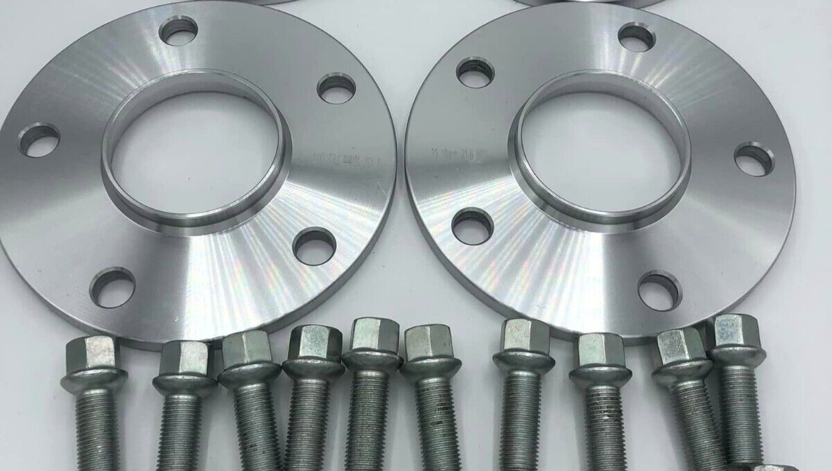 Porsche Wheel Spacers 12mm & Extended AF Bolts Set Of 2 in Silver 5x130 PSR9Line6