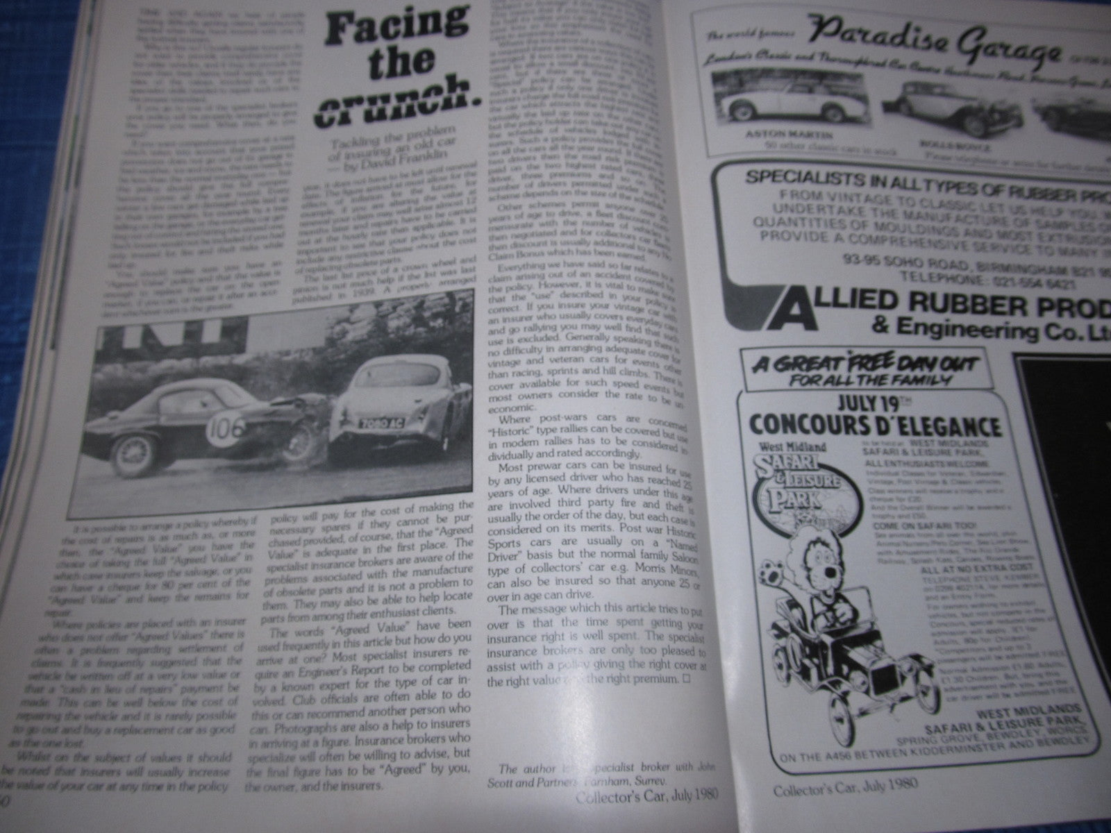1980 JULY COLLECTORS CAR MAGAZINE / ROLLS ROYCE CITROEN MG AUSTIN 7 RACER  #bk111