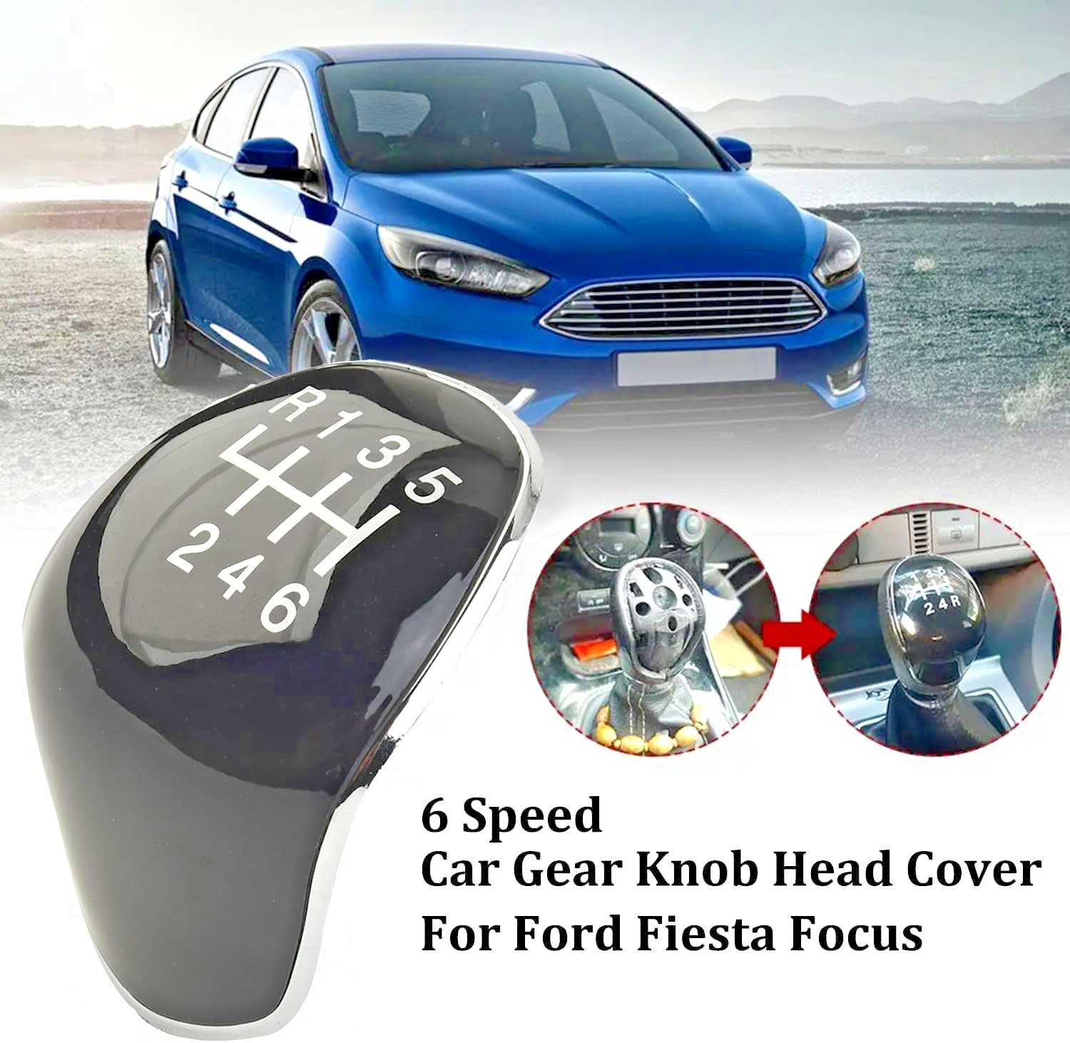 6 Speed Manual Gear Stick Shift Knob Cap # Ford Transit Custom Focus Kuga Mondeo11