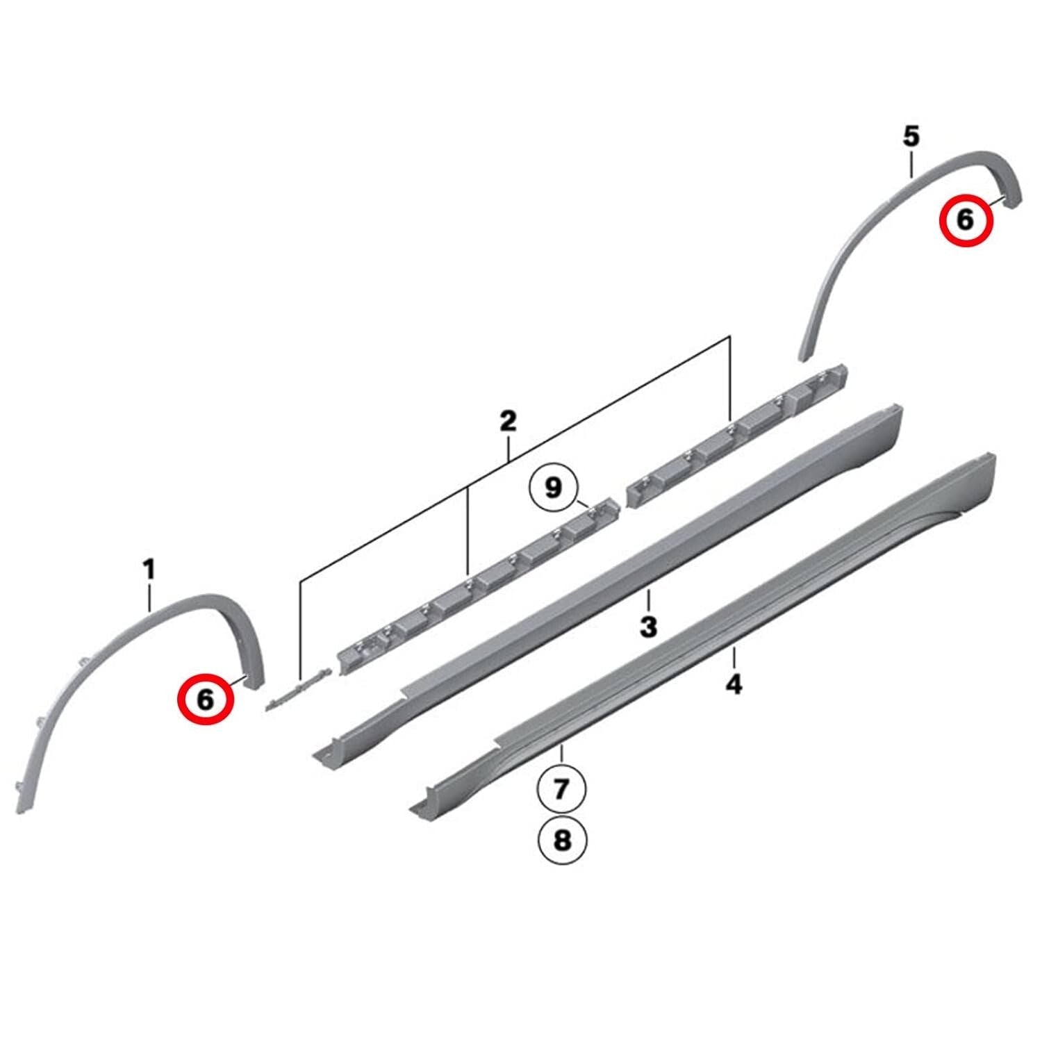BMW X3 X5 X6 F25 E71 Wheel Arch Flare Trim Clips 07142151750 Blind Rivet 6mm x2010