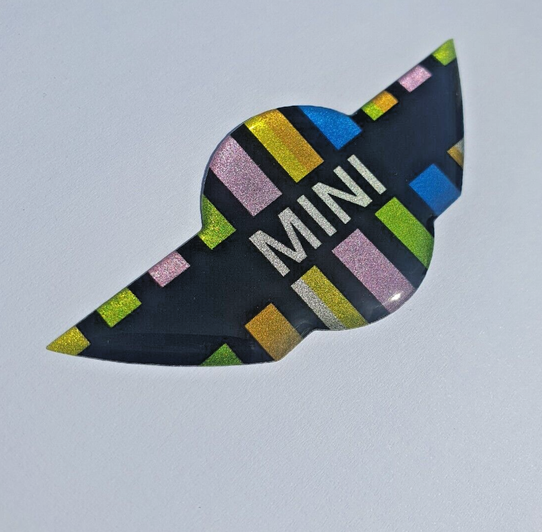 MINI RAINBOW Steering Wheel Badge 3D Gel Logo Domed For Gen2 JCW R55 R56 R57 R580