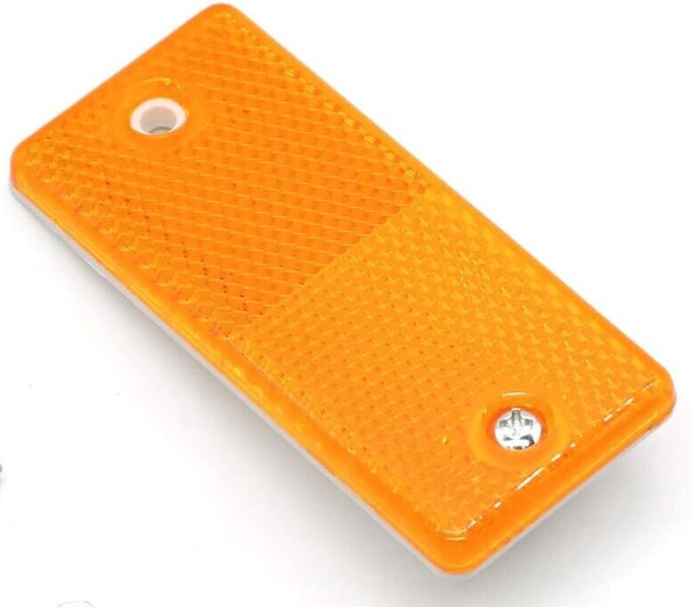 High-Quality 2x Amber E-Approved Rectangular Reflectors Trailers Caravans2