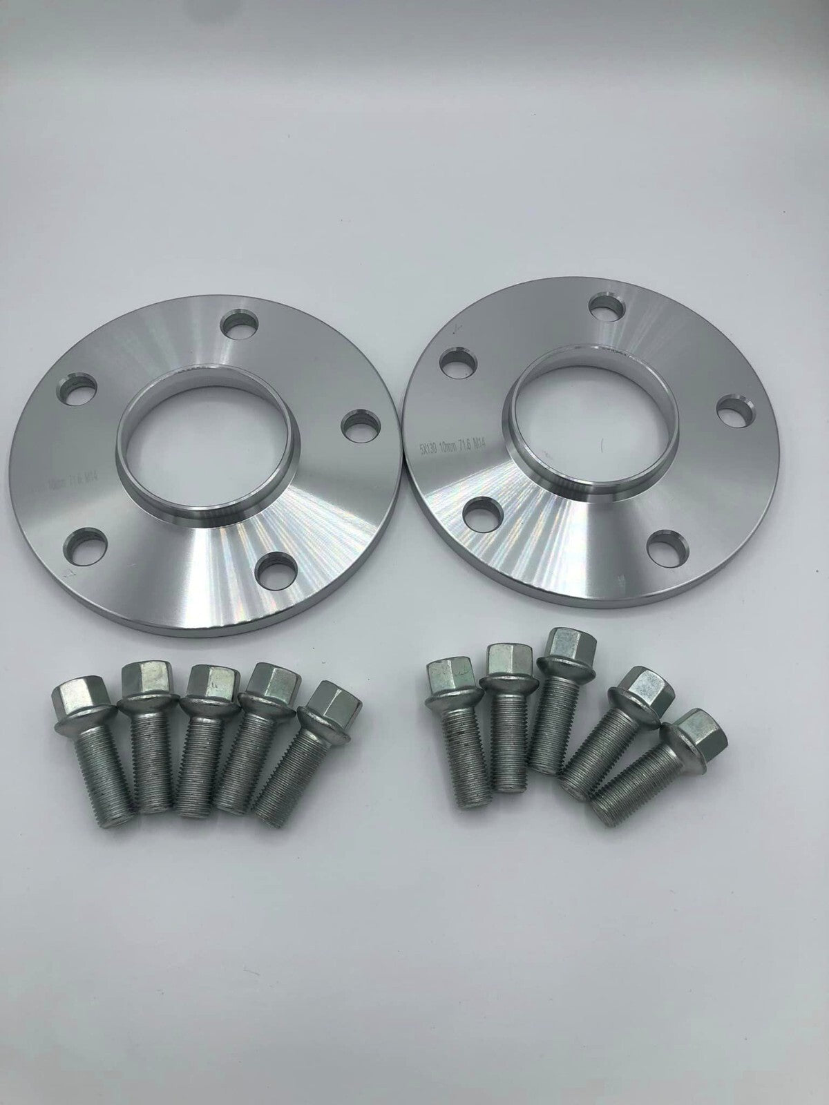 Porsche Wheel Spacers 12mm + Extended AF Bolts Set Of 4 in Silver 5x130 PSR9Line12