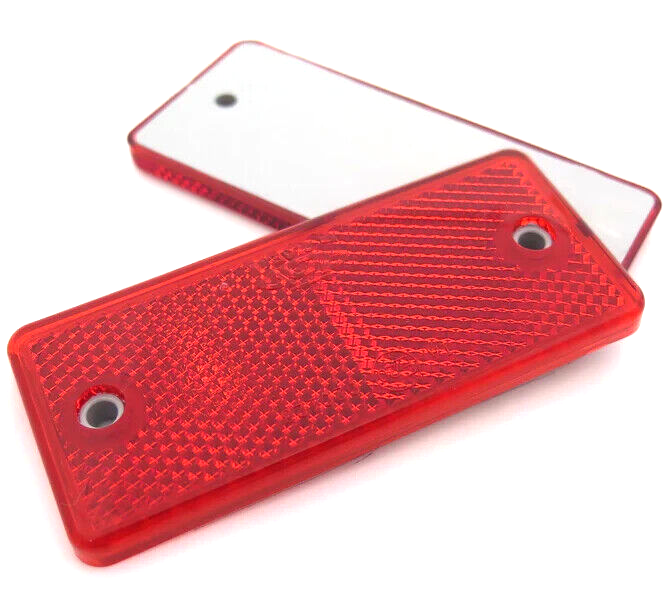 2 Red Rectangular Reflectors Screw Fit Vans Trailers Caravans Recovery Trucks12