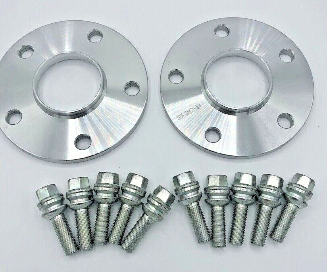 Porsche Wheel Spacers 12mm + Extended OE Bolts Set Of 2 in Silver 5x130 PSR9Line0