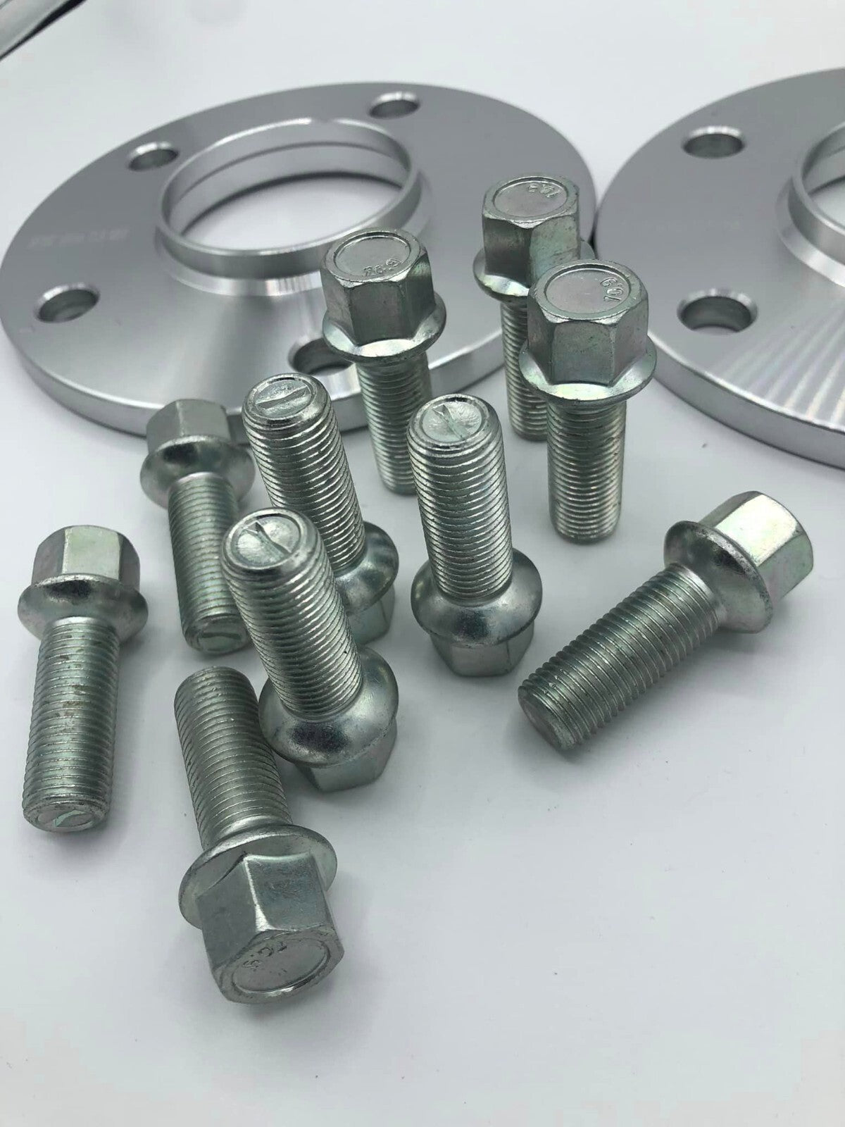 Porsche Wheel Spacers 12mm & Extended AF Bolts Set Of 2 in Silver 5x130 PSR9Line12