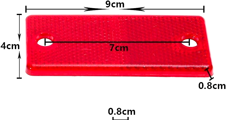 2 Red Rectangular Reflectors Screw Fit Vans Trailers Caravans Recovery Trucks2