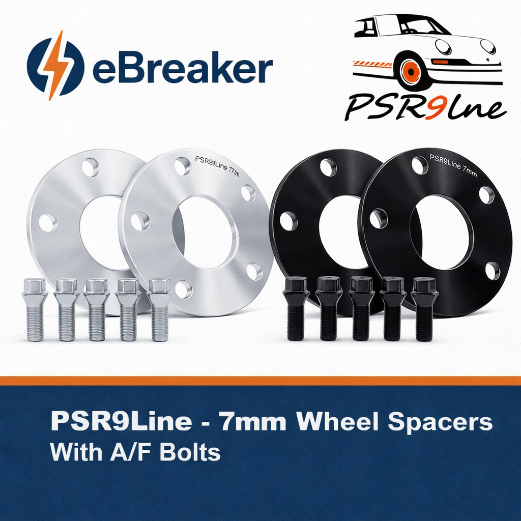 Silver 7mm Wheel Spacers for Porsche 5x130 Pair with Extended Bolts  AM UK Stock9