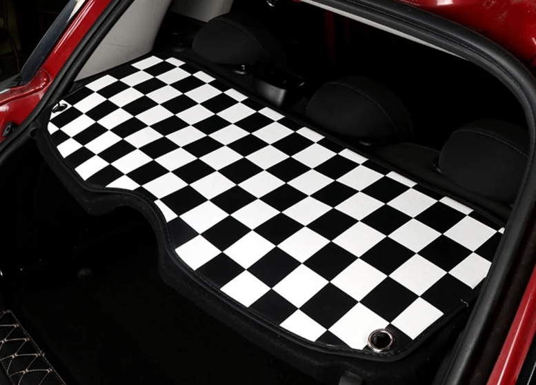 Parcel Shelf Leather Pad Black & White Checker Style - Mini R50 R53 2001 - 20060