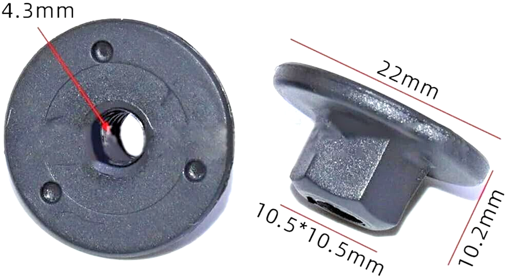 15x BMW MINI 10mm Hex Head Plastic Self-Threading Trim Fixing Nut Splash Gaurds1