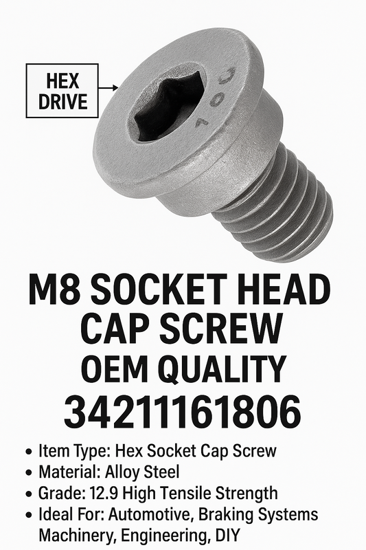 BMW OEM-Style Inner Hex Bolt For Brake Disc Fixing Fits 1 3 5 6 7 X Z Series 1Pc0