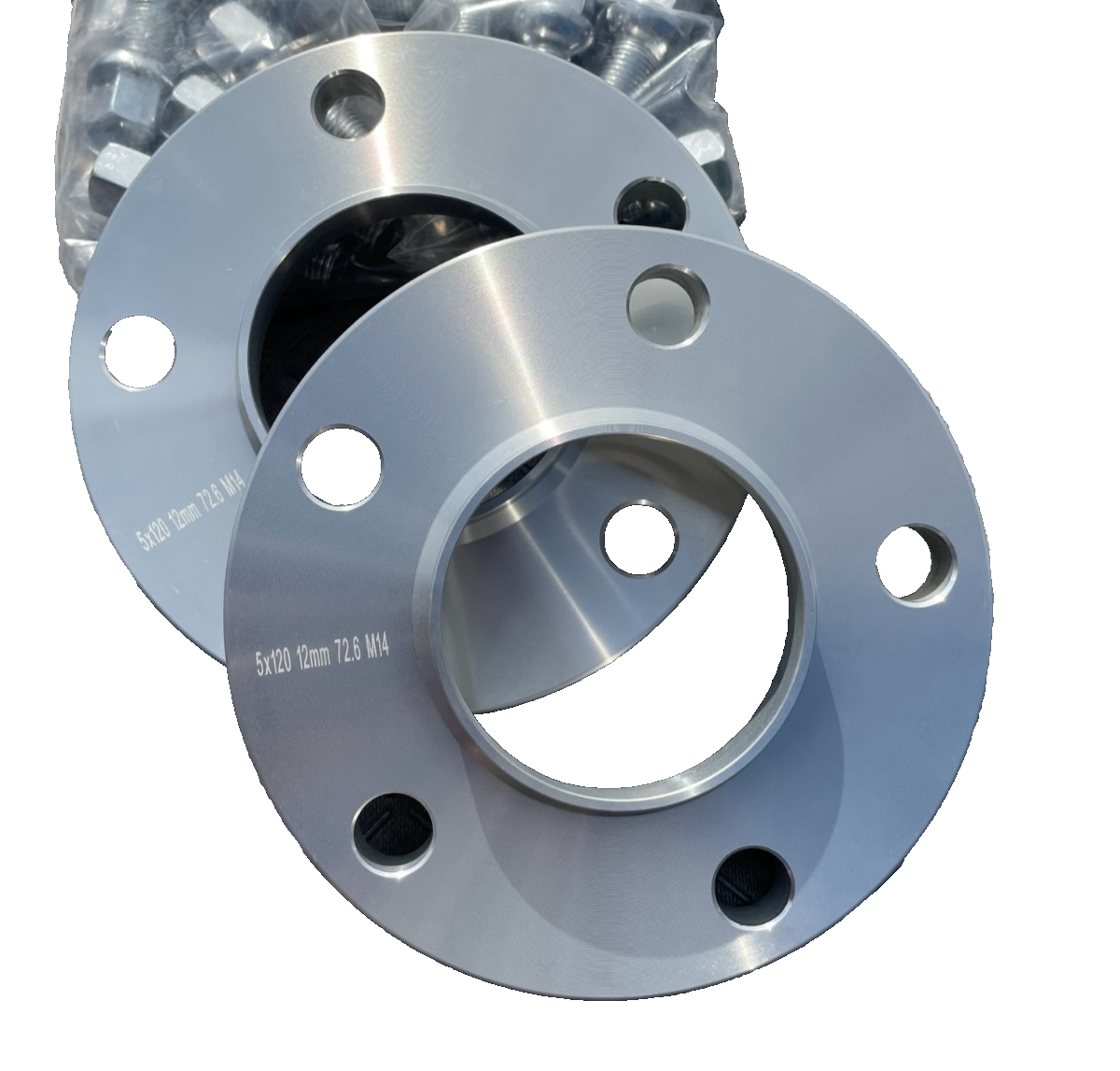 BMW 12mm Wheel Spacers 5x120 Hubcentric With Bolts x2  Precision Fit in Silver7