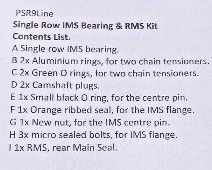 IMS BEARING REPLACEMENT SINGLE ROW KIT PORSCHE M96 911 Boxster 996 997 Carrera 3