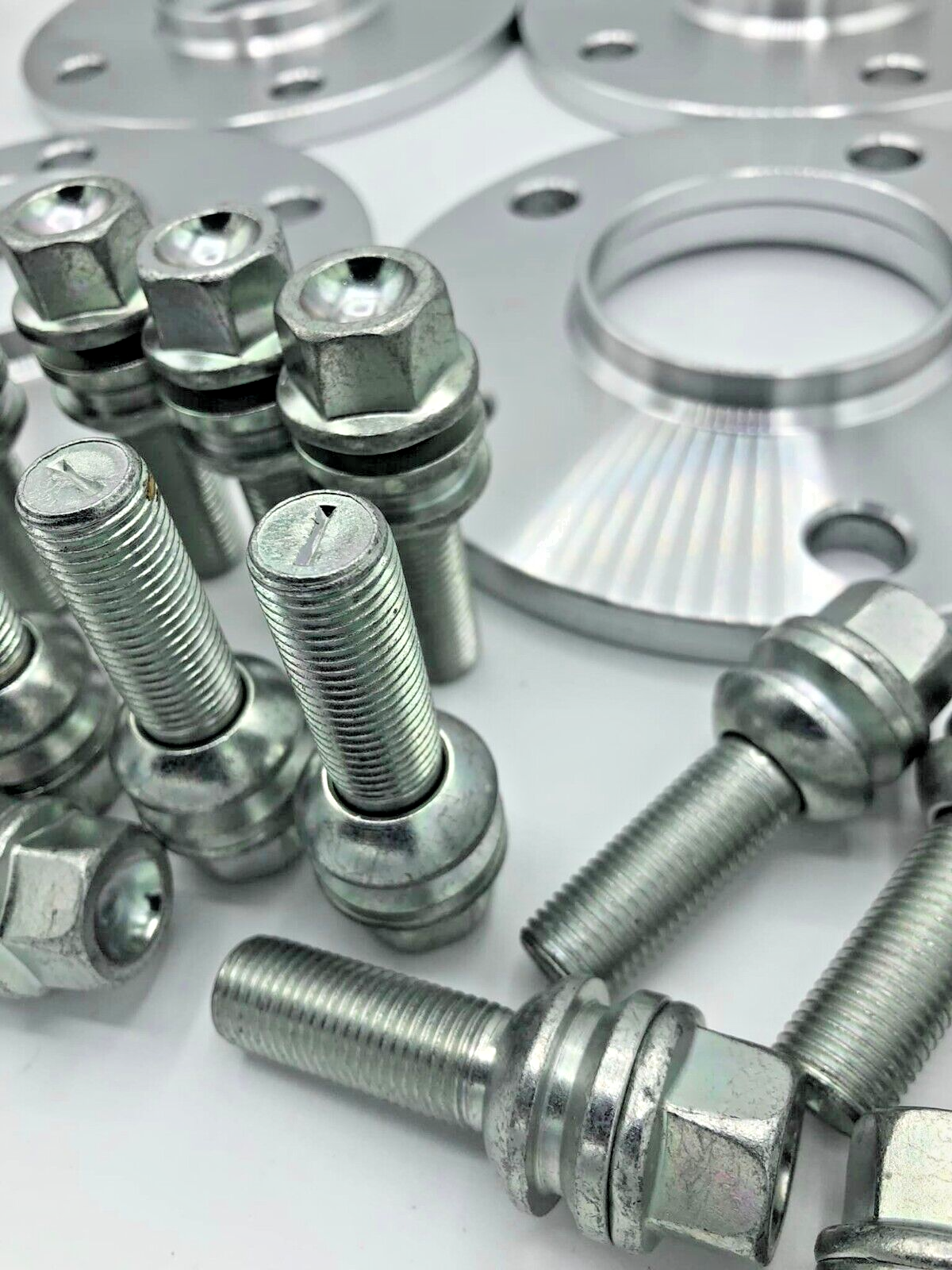 Porsche Wheel Spacers 12mm + Extended OE Bolts Set Of 4 in Silver 5x130 PSR9Line3