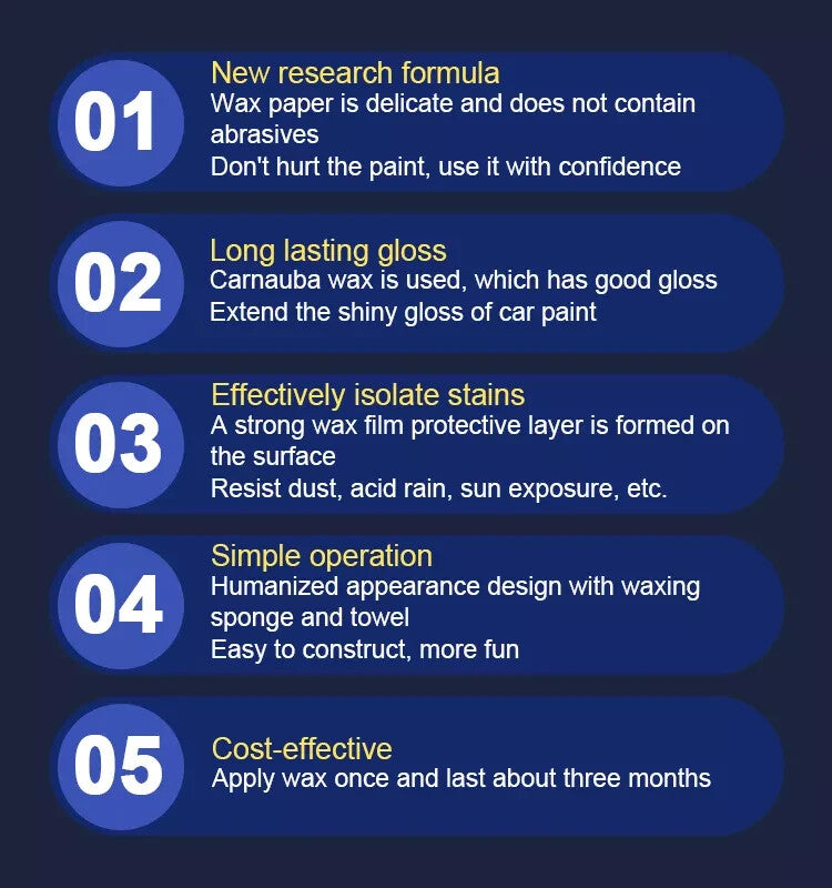 Car Polish Carnauba Wax & Crystal Plating Hard Sealing Lasting Protective Shine4