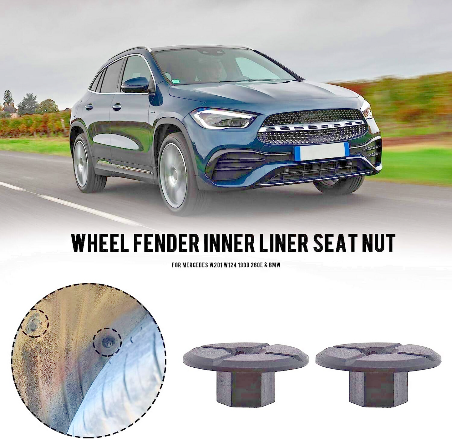 Wheel Arch Lining Mudguard Trim Fixing Nut A2109900050 Mercedes-Benz x107