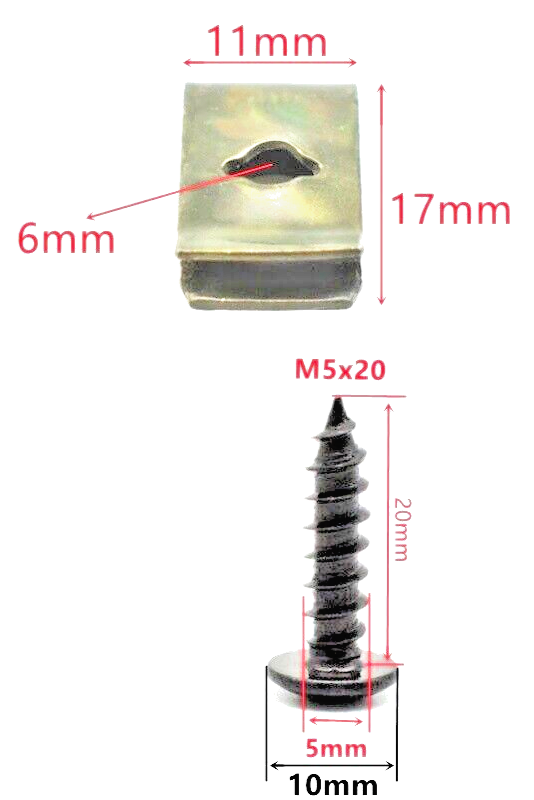 U Clips Bodywork Undertray Splashguard Speed Fastener Self Tapping Screws x52