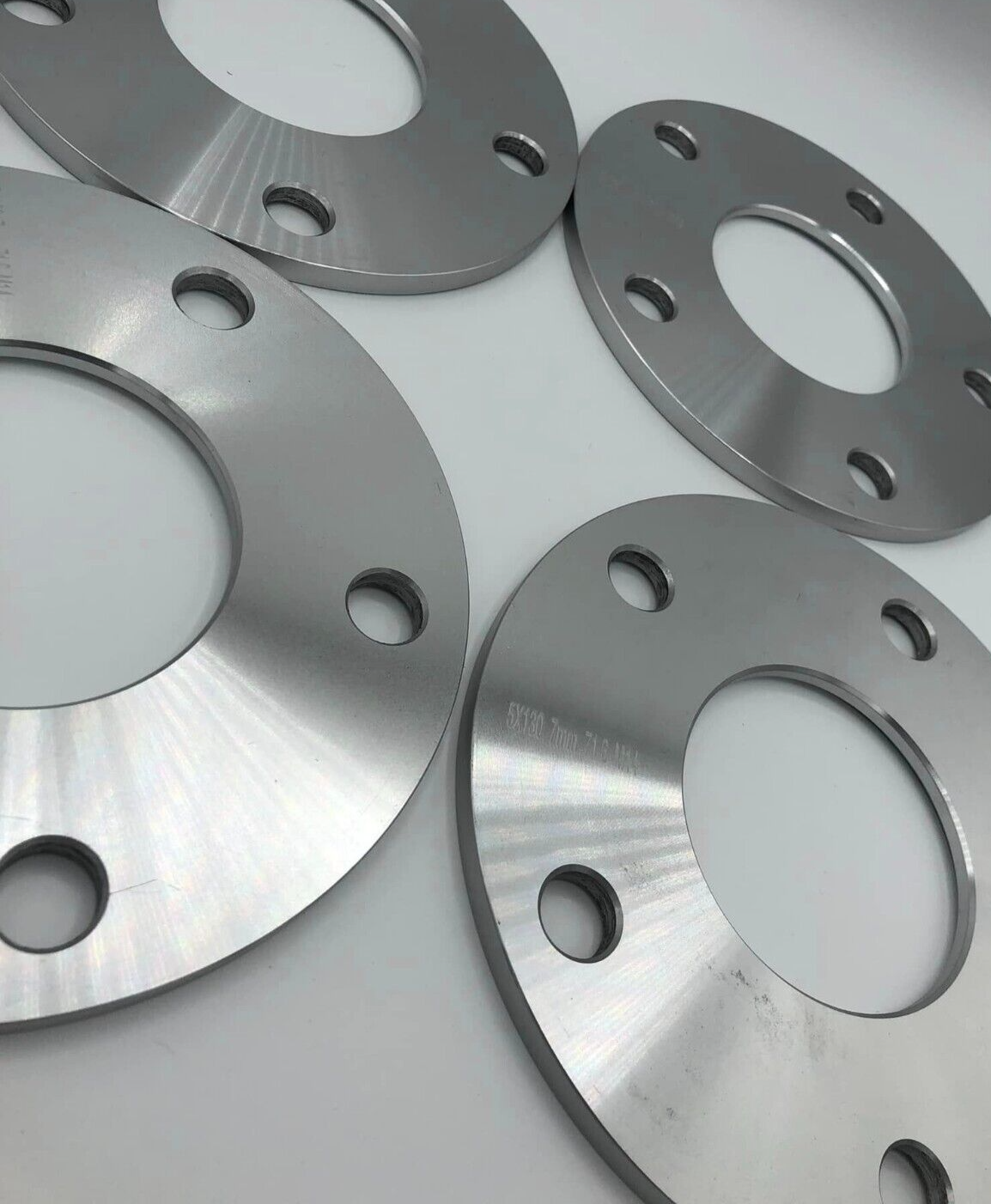 Porsche Wheel Spacers 7mm + Extended AF Bolts Set Of 4 in Silver 5x130 PSR9Line7