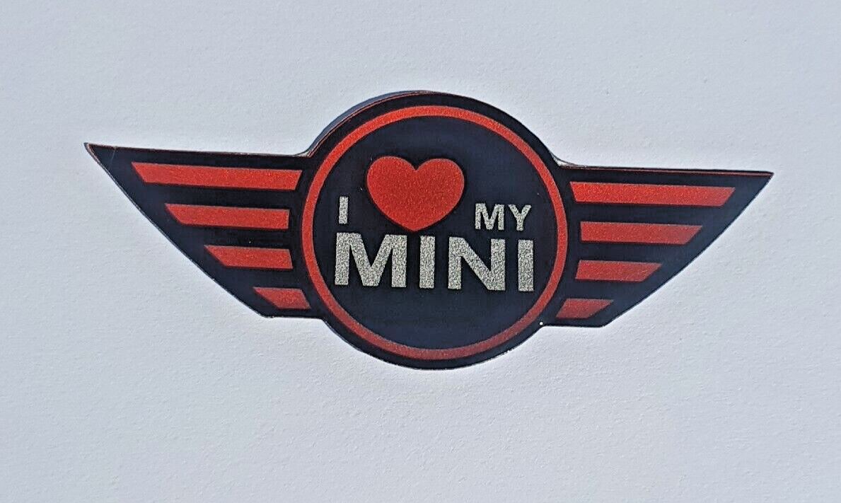 LOVE MY MINI COOPER Steering Wheel Badge Logo 3D Gel Gen 2 JCW R55 R56 R57 R581