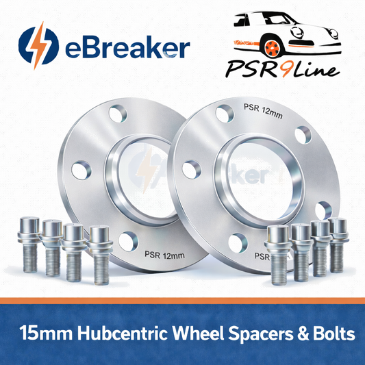 PORSCHE 15mm Wheel Spacers 5x130 With Extended O.E Bolts Precision Fit in Silver0