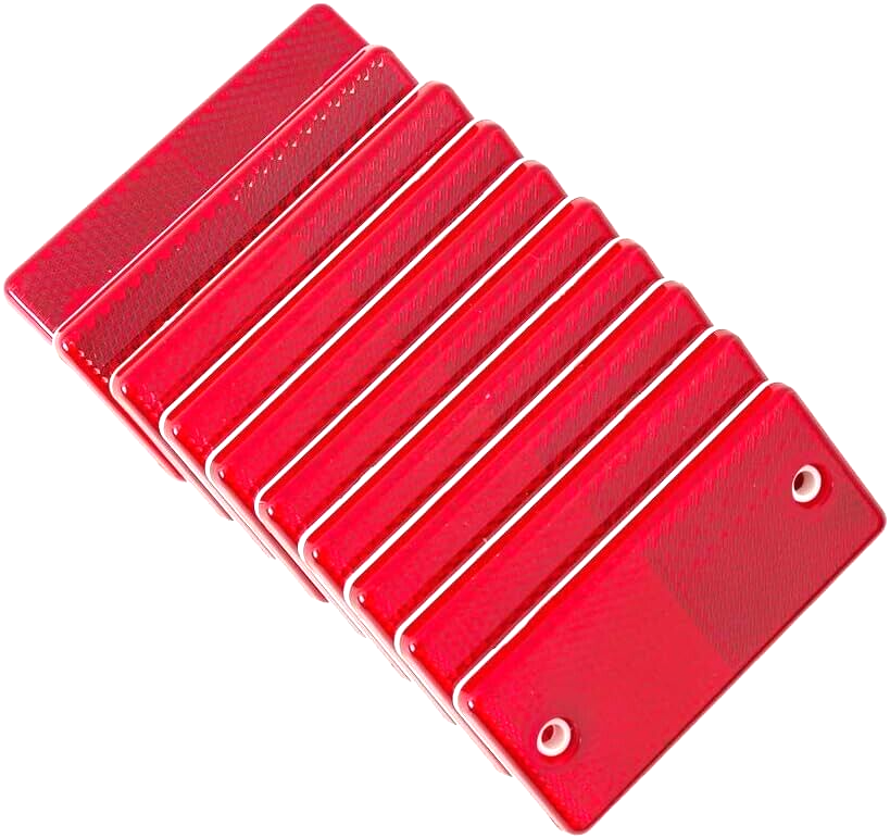 2 Red Rectangular Reflectors Screw Fit Vans Trailers Caravans Recovery Trucks6