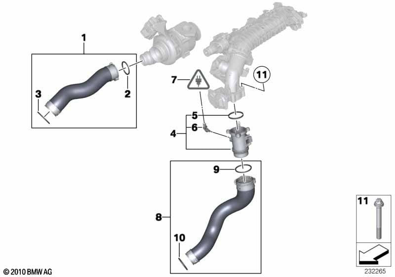 BMW Turbo Boost Pipe Air Intercooler O-Ring Seal for E F G Series OE 137185968503