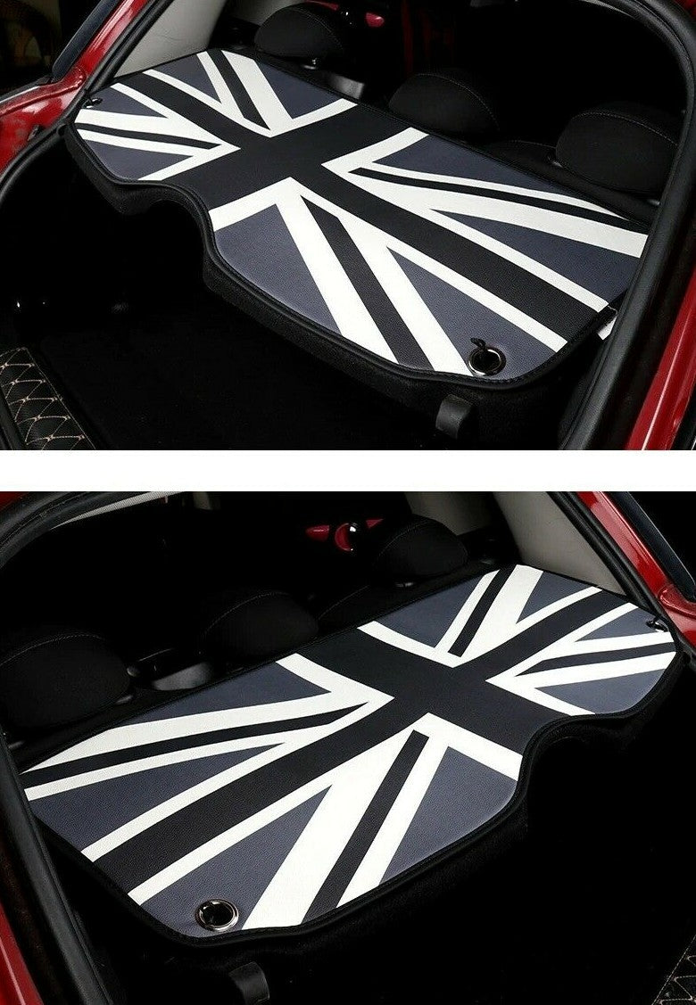 MINI F55 & F56 Union Jack Parcel Shelf Leather Cover Grey For 2014 - 20201