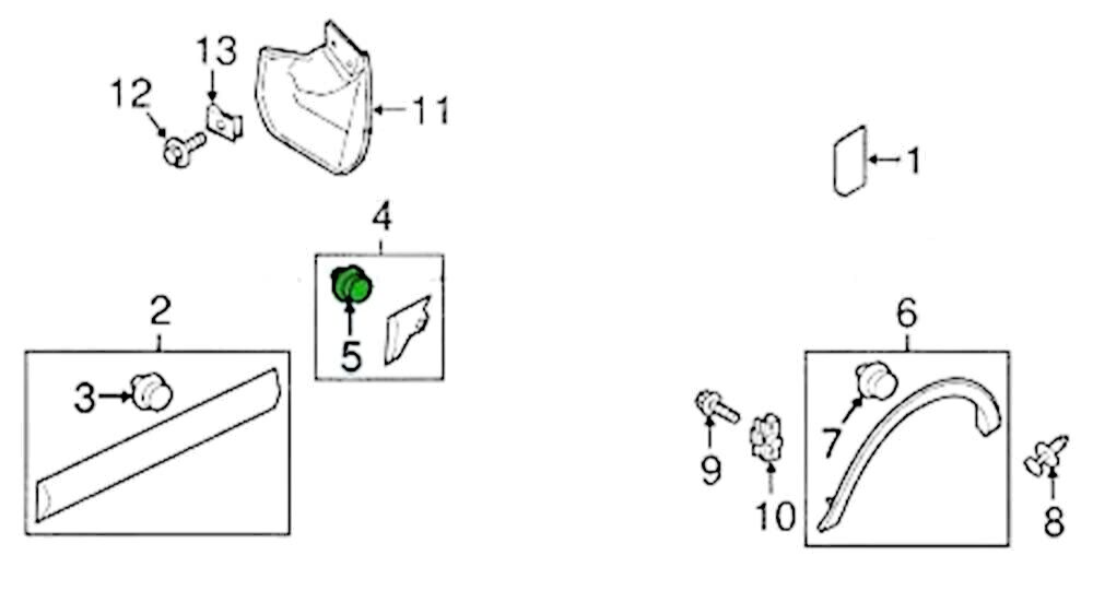 Ford Transit Custom Trim Panel Clips Door Side Moulding Body Fixing 5255437 x20.13