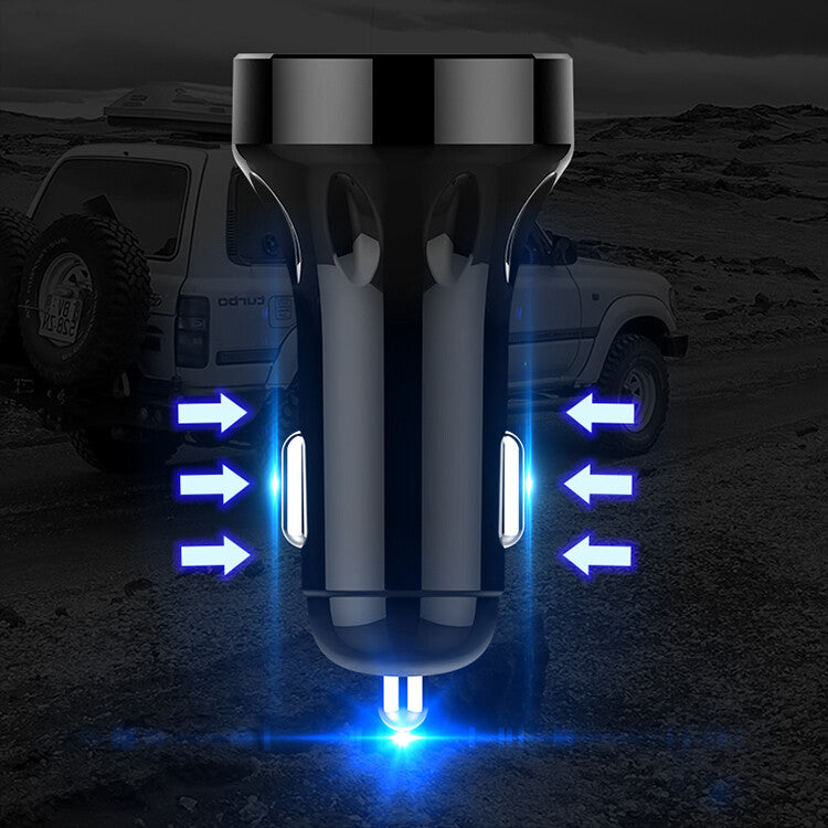 Car USB Twin Charging Point with LED Battery Voltage display Fast Charge Amber5