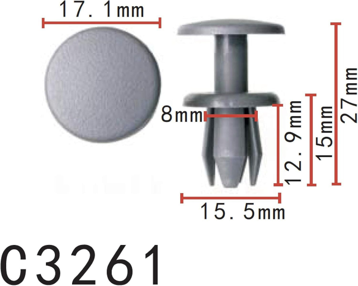 BMW Expanding Trim Rivet Grey x15 Pcs Interior Boot lining 3, 5, 7, X i Series12