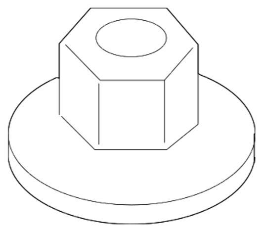 Hex Head Plastic Flanged 10mm Nut x5 pcs Arch Liner, Splash Guard, Underbody14