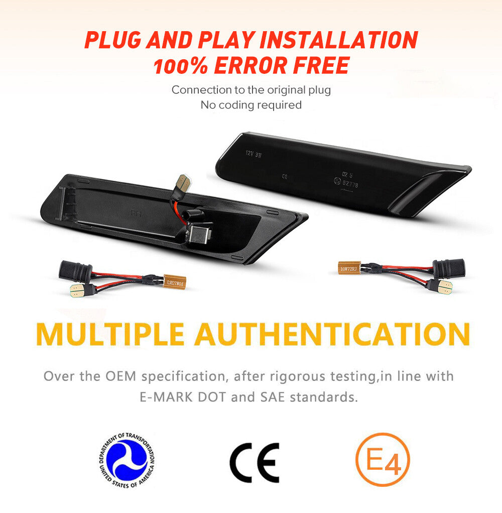 PORSCHE  DYNAMIC LED SIDE INDICATOR REPEATER LIGHTS 911 997 987 5