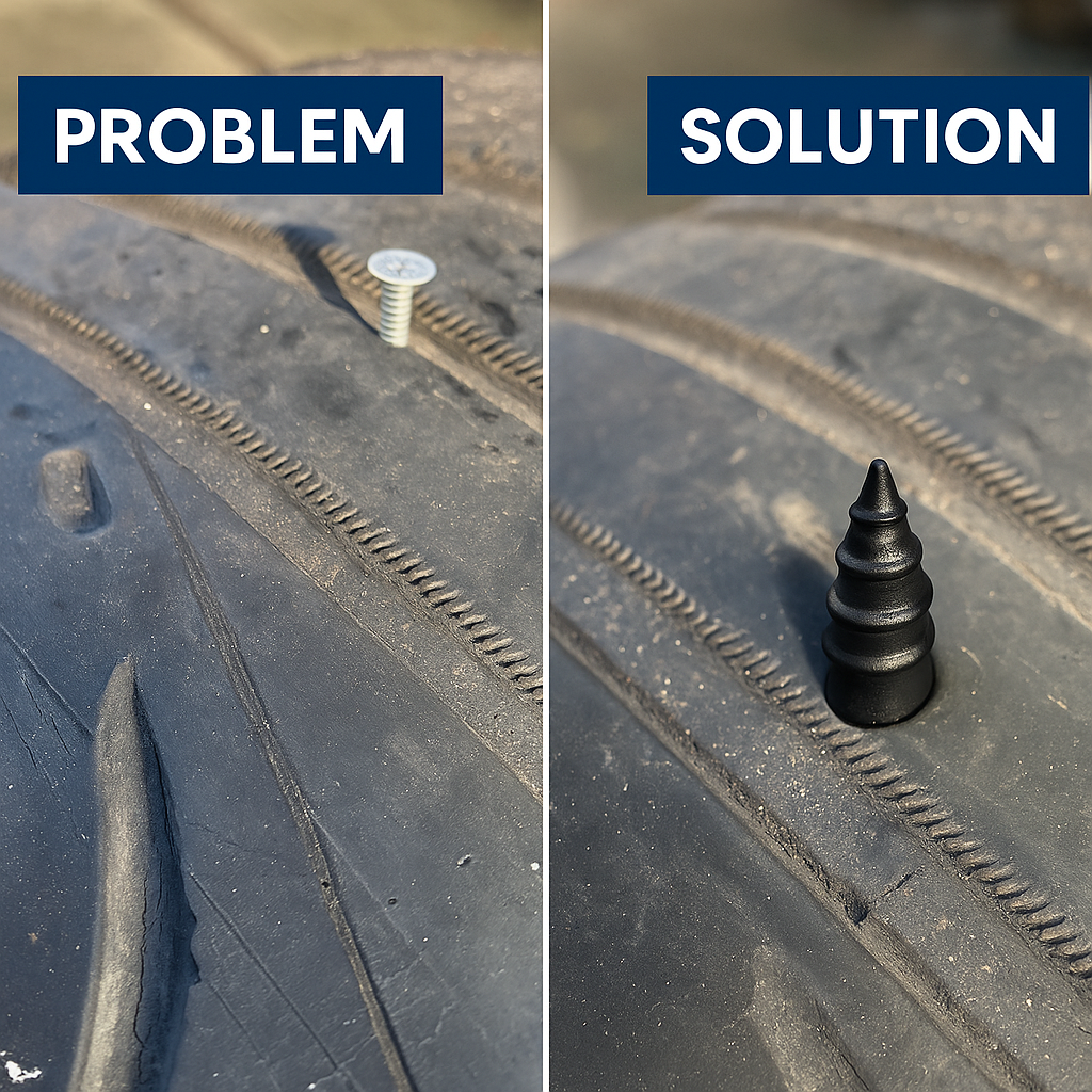 Tyre Repair Screws Kit – Quick Temporary Fix Plugs For Punctures # 2pcs 2 sizes.8