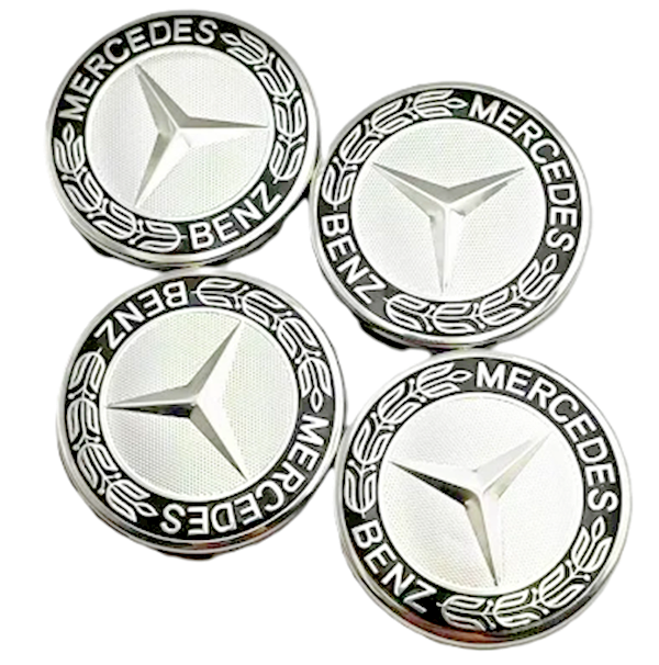 Mercedes Alloy Wheel Centre Hub Caps x4 - 75mm A B C E S M Class ML Black Chrome4