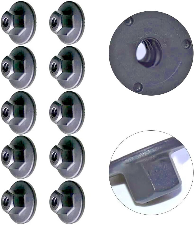 10mm Hex Head Plastic Flanged Nut x10 pcs Arch Liner Splash Guard Underbody Tray15