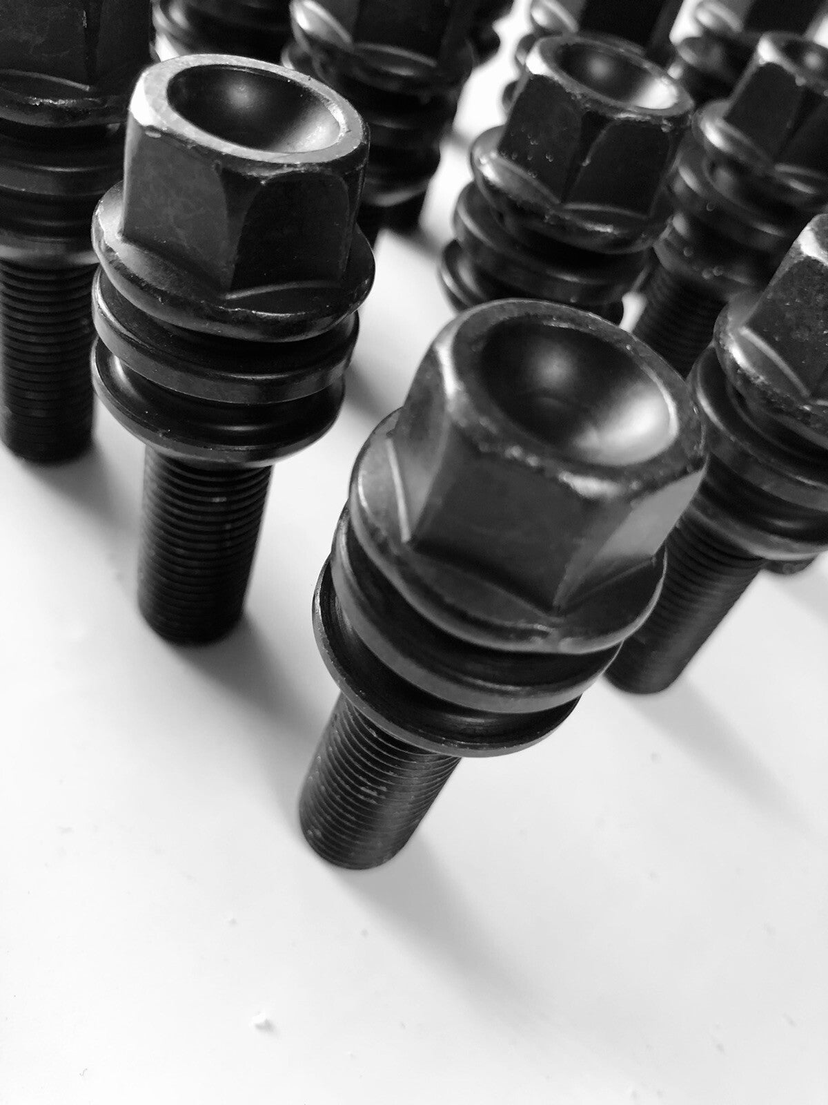 Extended PORSCHE O.E Type Wheel Bolts Floating Collar Black 37mm PSR9Line x20pcs8