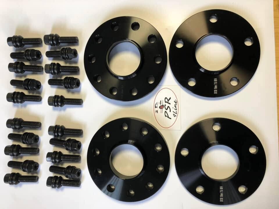 Porsche Wheel Spacers 20mm + Extended O.E Bolts Set Of 4 in Black 5x130 PSR9Line2