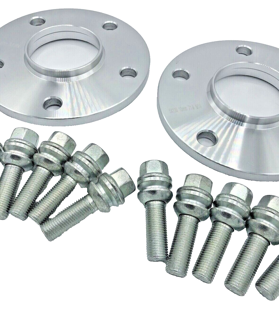 Porsche Wheel Spacers 12mm + Extended OE Bolts Set Of 4 in Silver 5x130 PSR9Line12