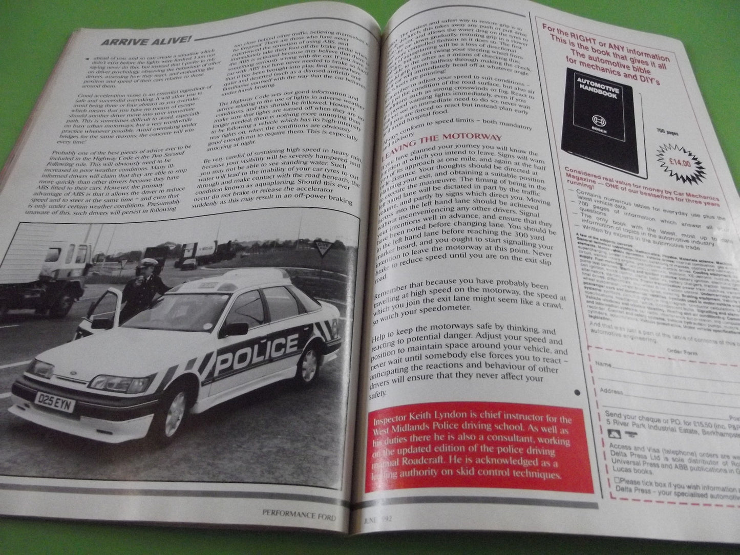 PERFORMANCE FORD MAGAZINE JUNE 1992 #C54