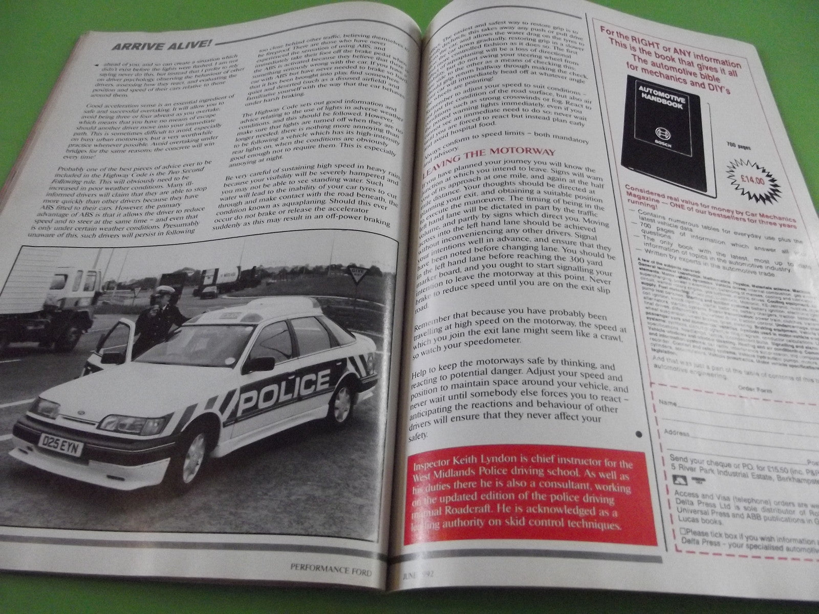 PERFORMANCE FORD MAGAZINE JUNE 1992 #C54
