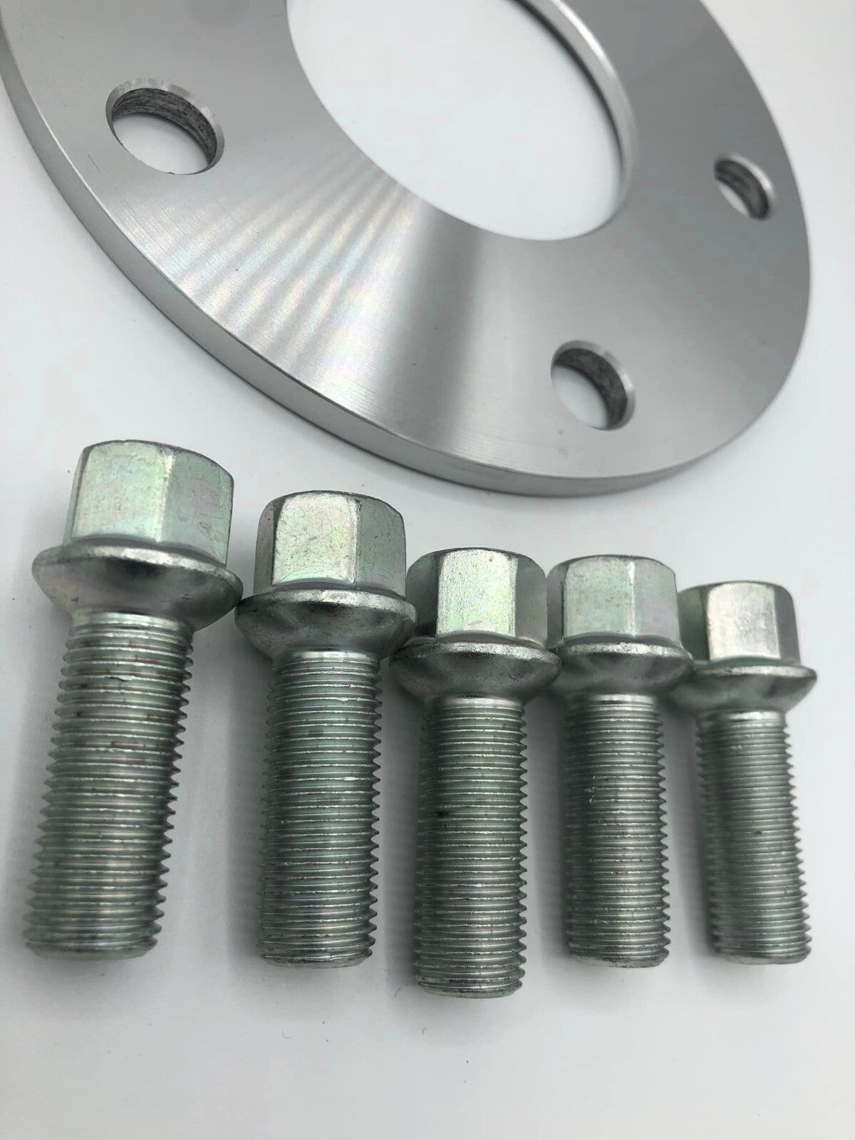 Porsche Wheel Spacers 7mm + Extended AF Bolts Set Of 2 in Silver 5x130 PSR9Line9