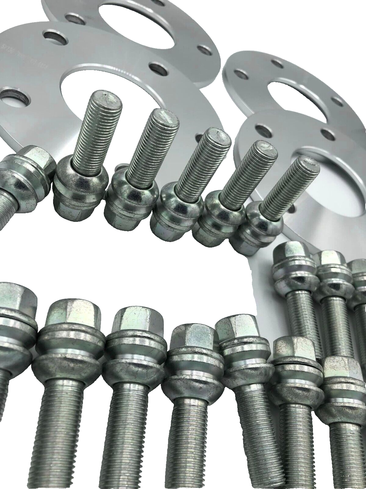 Porsche Wheel Spacers 7mm + Extended OE Bolts Set Of 4 in Silver 5x130 PSR9Line19