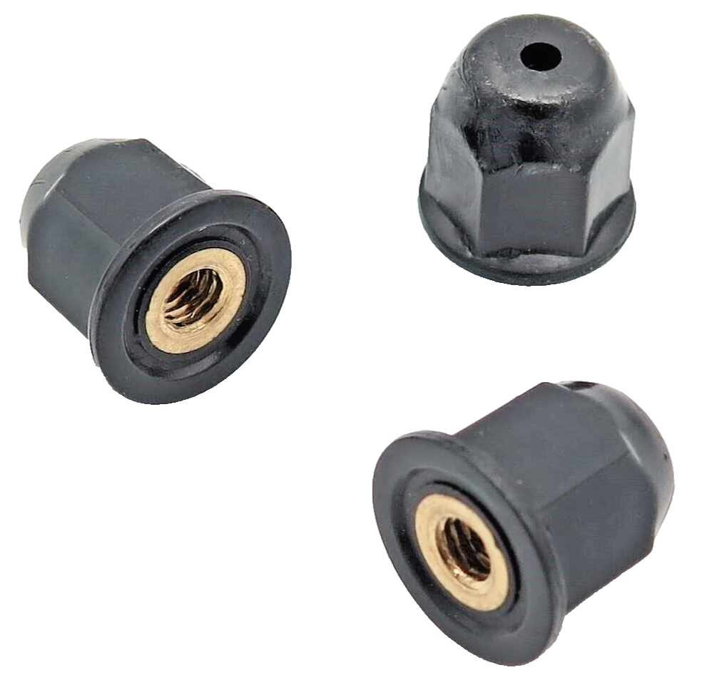 Plastic Coated Brass Nut x 10 Pcs M4 Thread 10mm Hex Head Nut1